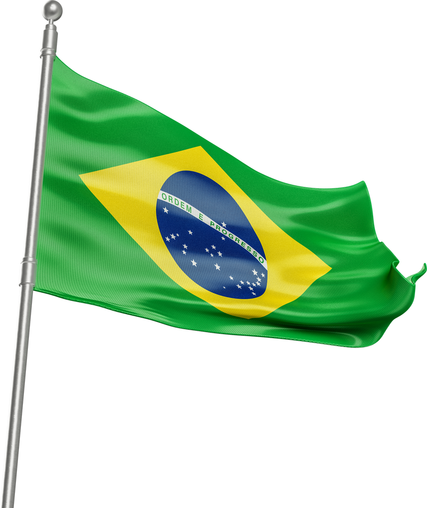 Brazil flag in 3d render realistic