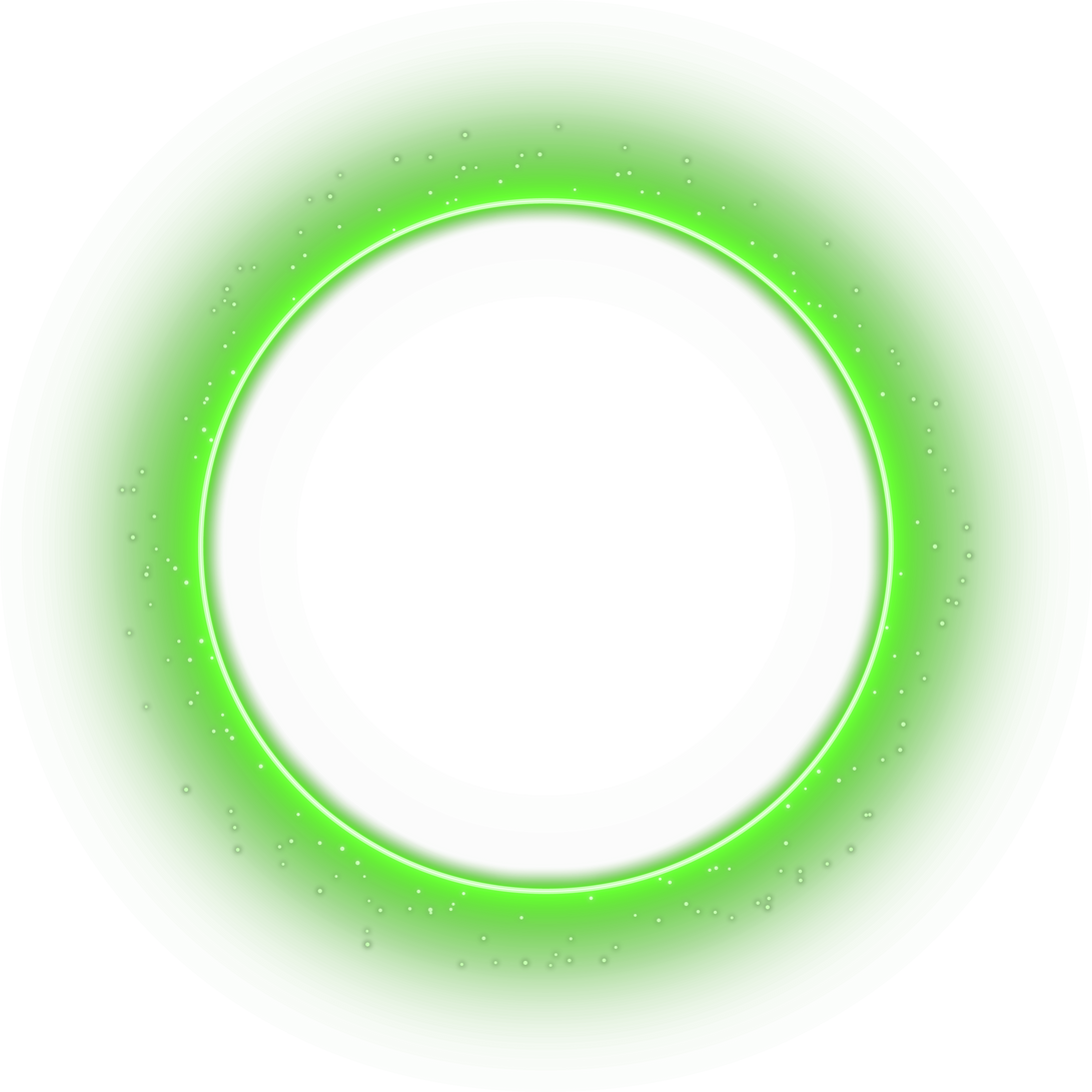 green glowing circle frame