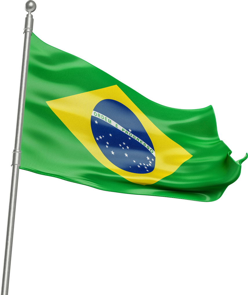 Brazil flag in 3d render realistic